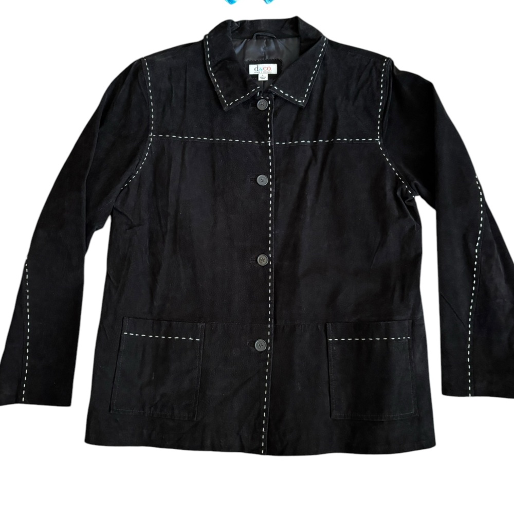 D and Co Women’s Black Suede Leather Western Vibes Jacket Size L